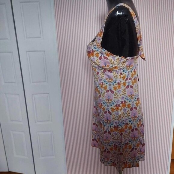 Free People Sasha Mini Dress Coquette Cottagecore Floral Sweetheart Small - Picture 6 of 9